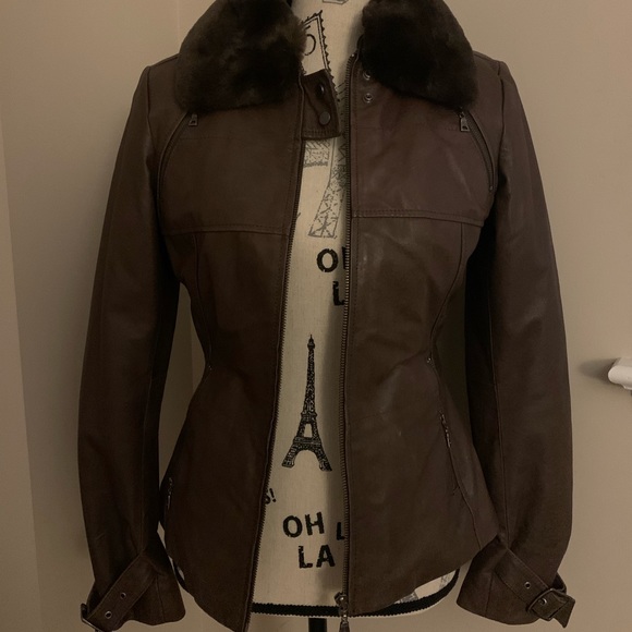 Danier Vintage Brown Leather Jacket - Picture 3 of 4